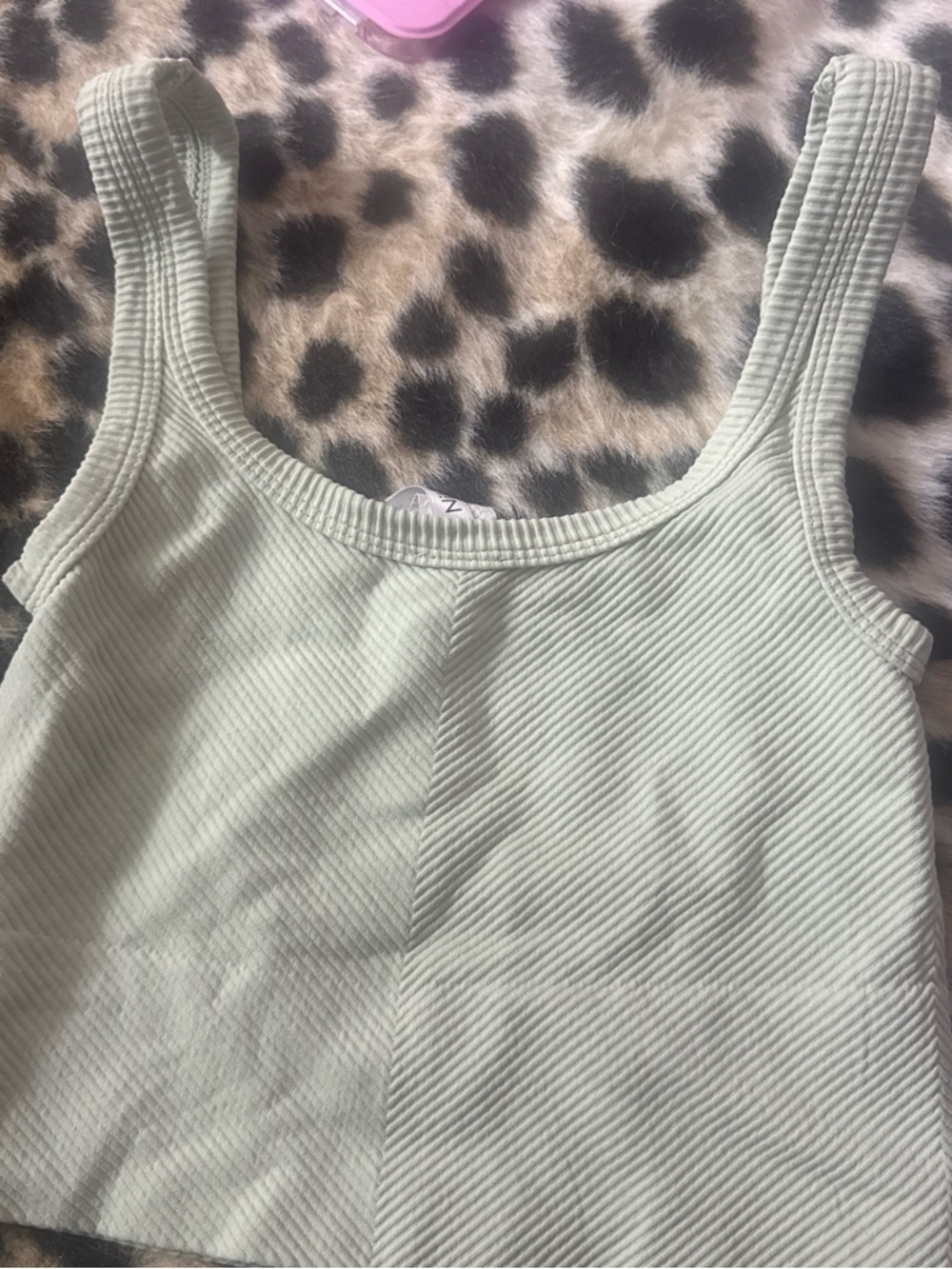 Nikibiki Light Sage Ribbed Crop Tank